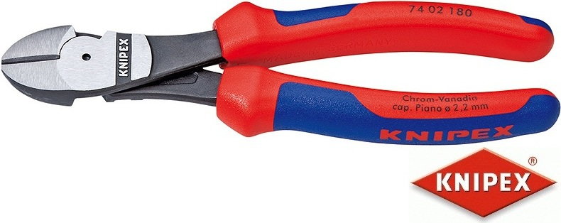 Knipex szczypce tnące boczne o zwiększonym przełożeniu, dwukomponentowe (74 02 1