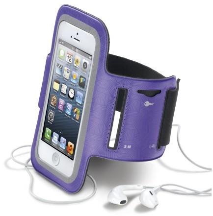 Cellular Line ARMBANDV Paddin neopren sportowa bransoletka dla Apple iPhone/iPod w zestawie: schkluessel wisiorek Fioletowy