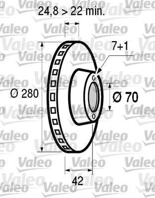 VALEO tarcza hamulcowa x2 tyl 186593  186593