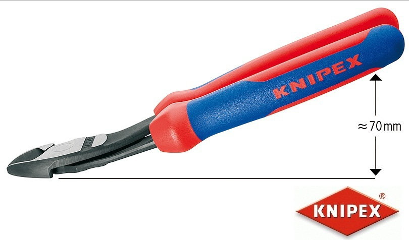 Knipex szczypce tnące boczne o zwiększonym przełożeniu, dwukomponentowe (74 22 2 (74 22 200/ 250)
