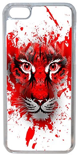 Lapinette coque-7g-tigre-rouge Hartschale für iPhone 7 Motiv Tigerkopf, Malerei rot mehrfarbig