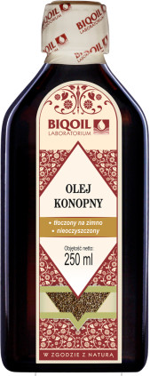 BioOil Olej Konopny Z Konopii Tłoczony Na Zimno Nierafinowany 250Ml