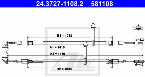 ATE LINKA HAM 24.3727-1108.2 SAAB 9-5 2.3 TURBO 08- 24.3727-1108.2