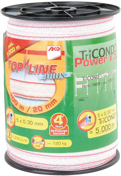 Taśma ogrodzeniowa Top Line Plus, 20 mm x 200 m