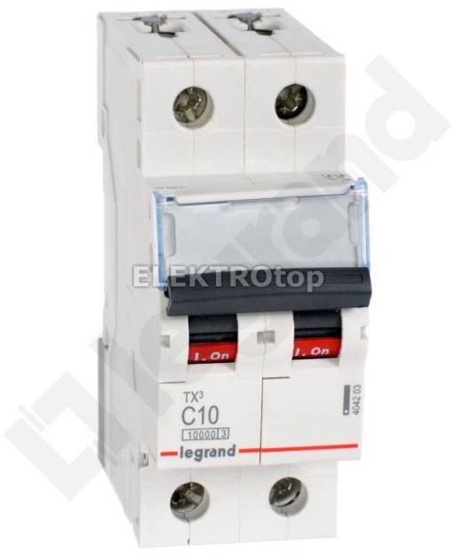 Legrand WYŁĄCZNIK NADPRĄDOWY S 312 2P C 10A 10000A SERII TX3 404203