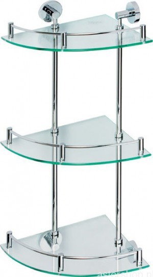 Bemeta Półka szklana narożna potrójna 25x67x25cm OMEGA E 104202152