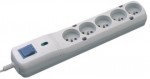 Lestar listwa przeciwprzepięciowa LV-530W, 1L, 5m, szara LV-530W, G-A K.:SZ5 m (LV-530W G-A K.:SZ 5,0M)