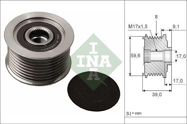 INA Alternator - sprzęgło jednokierunkowe 535 0049 10