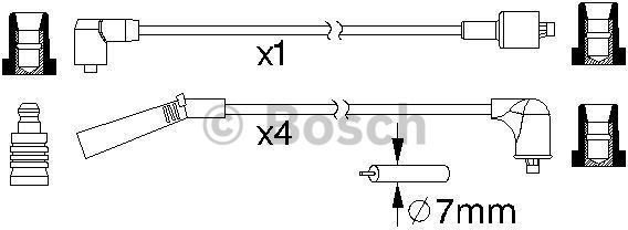Bosch Zestaw przewodów zapłonowych 0 986 357 185