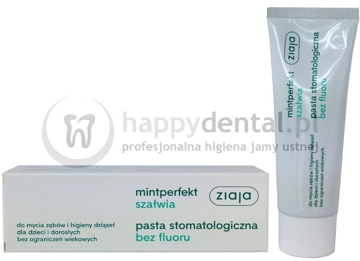 Ziaja MINTPERFECT SZAŁWIA pasta bez fluoru 75ml - pasta do zębów z ekstraktem z