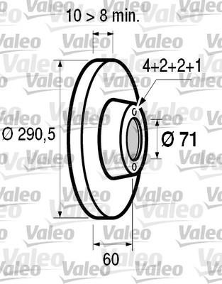 VALEO tarcza hamulcowa x2 tyl 186579  186579