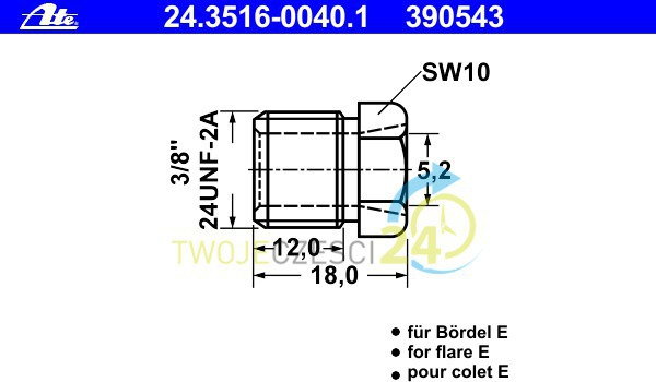 ATE Złącze śrubowe 24.3516-0040.1