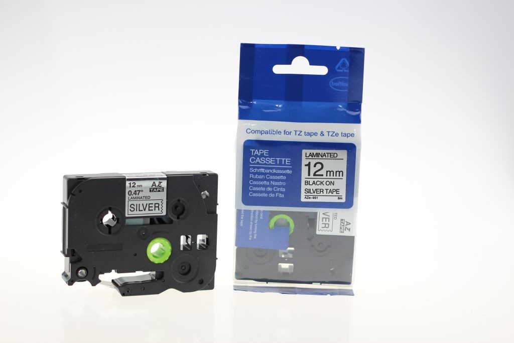 Brother Aimotech Taśma zamiennik do 12mm/8m srebrna czarny nadruk TZE931 AZE931