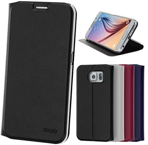 Magnet doupi FlipCover Deluxe Schutzhülle Case für Samsung Galaxy S6 schwarz