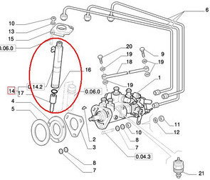 CNH KOŃCÓWKA WTRYSKIWACZA NEW HOLLAND 504054021 - 504051747