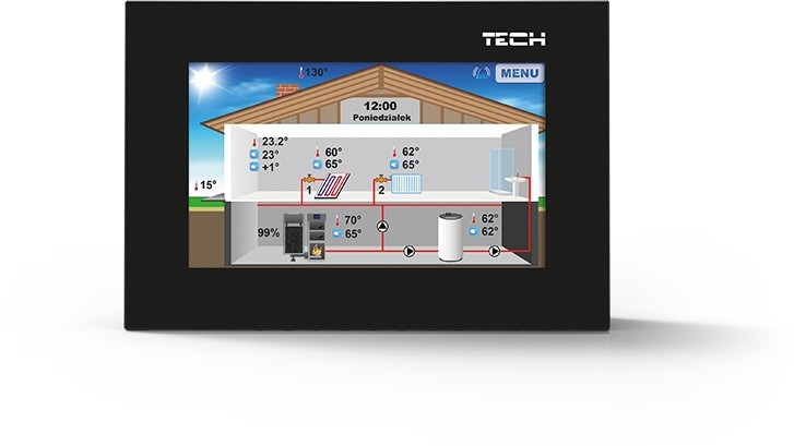 Zdjęcia - Termostat RS TECH ST-281 - Regulator pokojowy z komunikacją  szklany kolor biały 