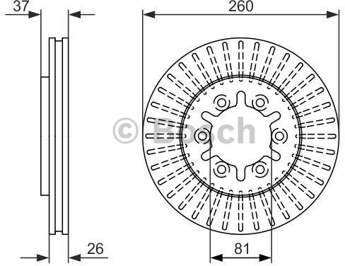 BOSCH Tarcza hamulcowa przednia, 0 986 479 605  0986479605