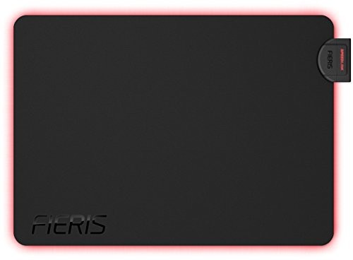 SPEEDLINK fieris podświetlany podkładka pod mysz do grania (czerwone podświetlenie, 35,5 x 25,5 x 0,4 cm, przewód USB 1,5 m) Czarny INT-SL-620103-BK