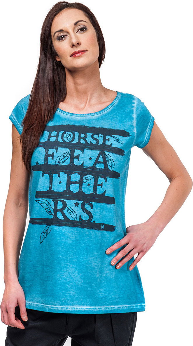 Horsefeathers t-shirt damski FEATHERS TOP (washed blue)