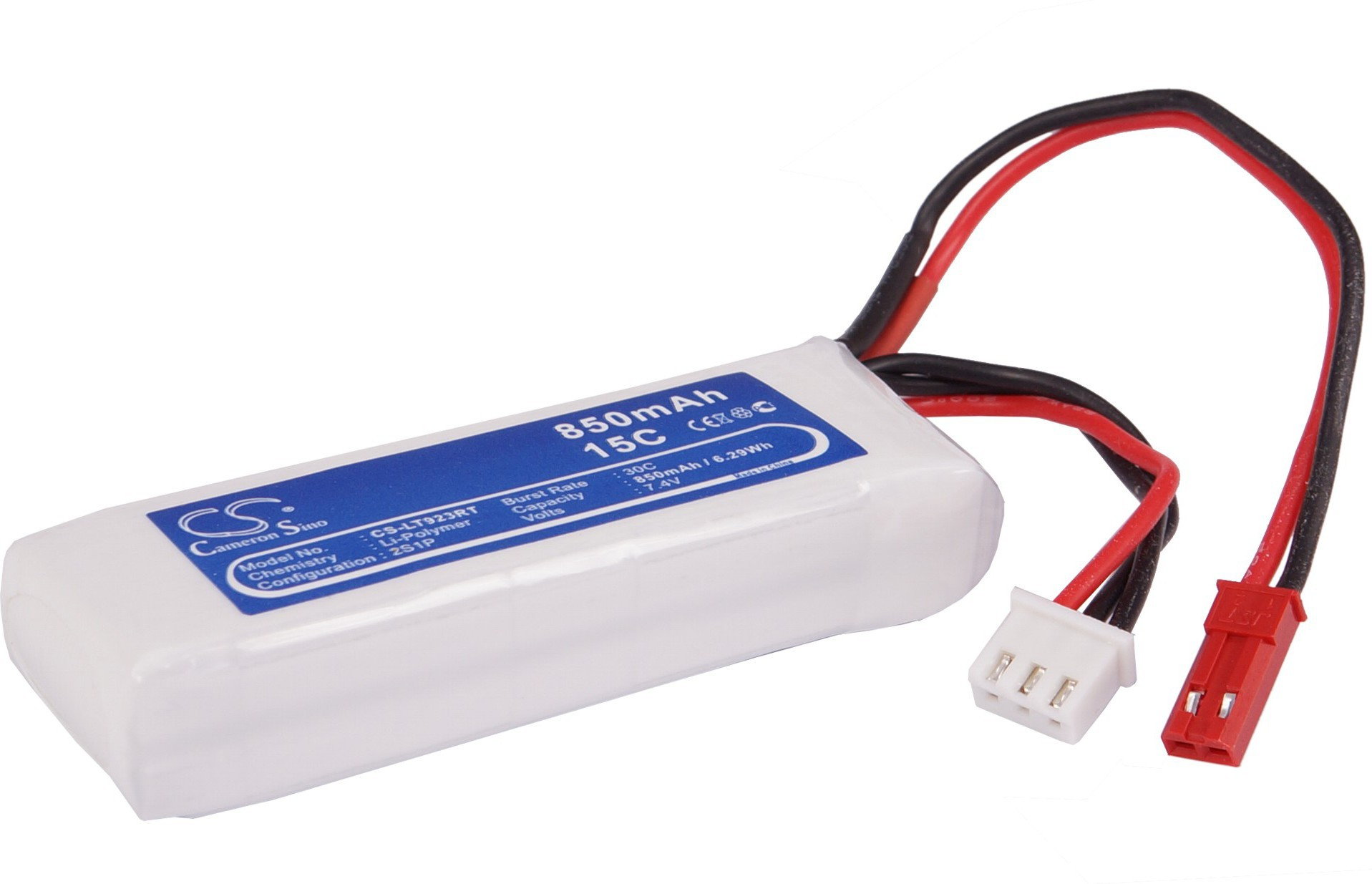 Cameron Sino 850mAh 6.29Wh Li-Polymer 7.4V 2S 15C () CS-LT923RT