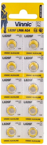 Vinnic 10 x bateria alkaliczna mini G4 AG4 L626 SR626 377 37