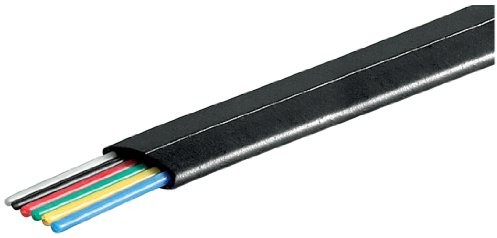 Wentronic 6-żyłowy telefoniczny kabel płaski 100 m szpula Czarny/Czarny 93306