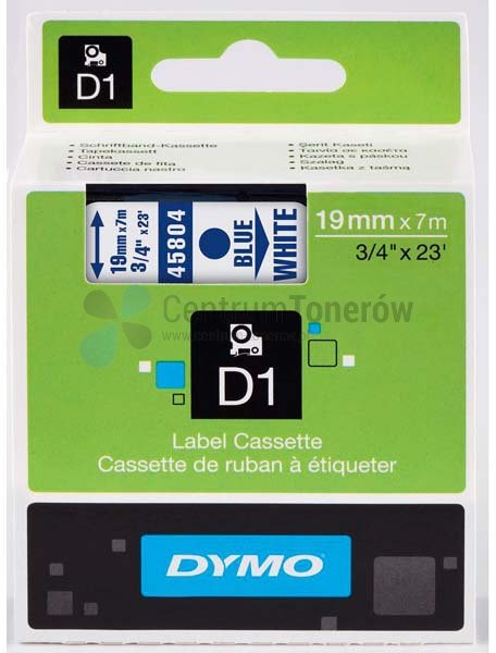 Dymo oryginalny taśma do drukarek etykiet 45804 S0720840 niebieski druk/bia