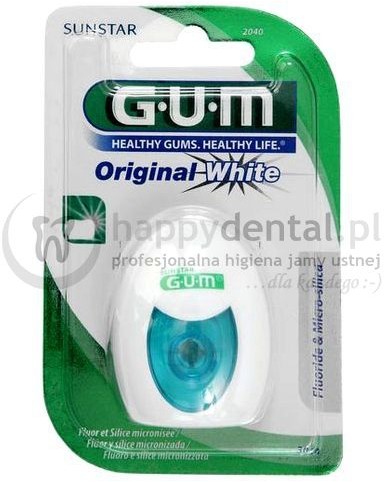 GUM Butler Sunstar OriginalWhite Floss 30m (2040) - wybielająca nić dentystyczna z krzemionkowymi mikrokuleczkami