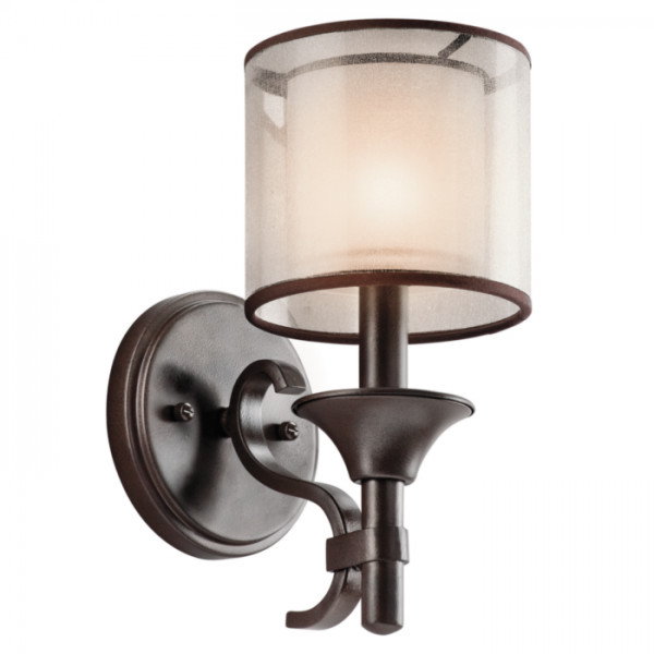 Elstead Lighting Kinkiet LAMPA ścienna KL/LACEY1 MB KICHLER metalowa OPRAWA abażurowa brą