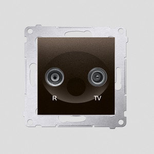 Kontakt Simon KONTAKT - Gniazdo RTV przelotowe brąz mat DAP10.01/46 SIMON54