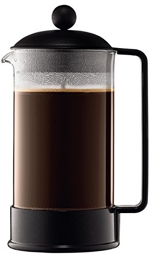 Bodum Brazil dzbanek do parzenia kawy, praska francuska, zintegrowany filtr ze stali szlachetnej, 1,0 l, czarny 1548-01