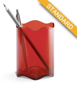 Durable Pojemnik na długopisy TREND, transparentny czerwony DU126-03