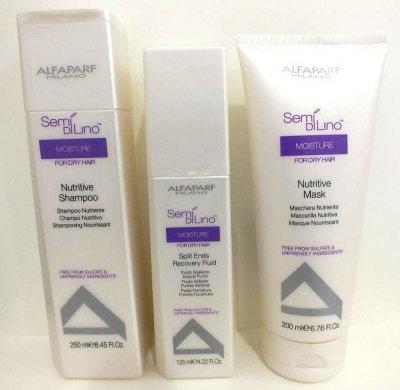 Alfaparf SDL MOISTURE - Zestaw szampon + maska + fluid 250 ml + 200 ml + 125 ml