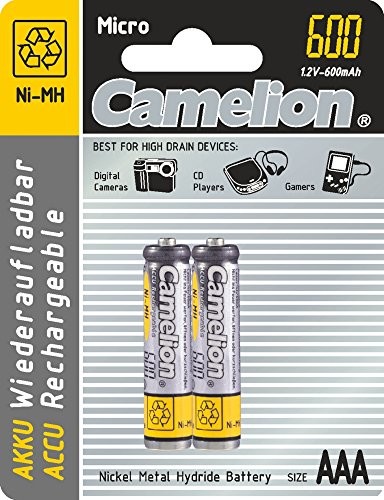 Camelion NiMH AAA/LR3 1.2 V-600 mAh 2/Carte remplace r03nm 59840