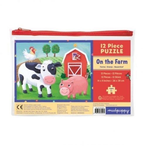 Mudpuppy Puzzle w saszetce 12 elementów Farma