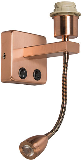 QAZQA Nowoczesny kinkiet miedziany z elastycznym ramieniem - Brescia Combi