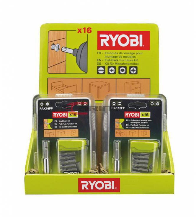RYOBI ZESTAW BITÓW 16 SZTUKOWY RAK16FP 5132002679