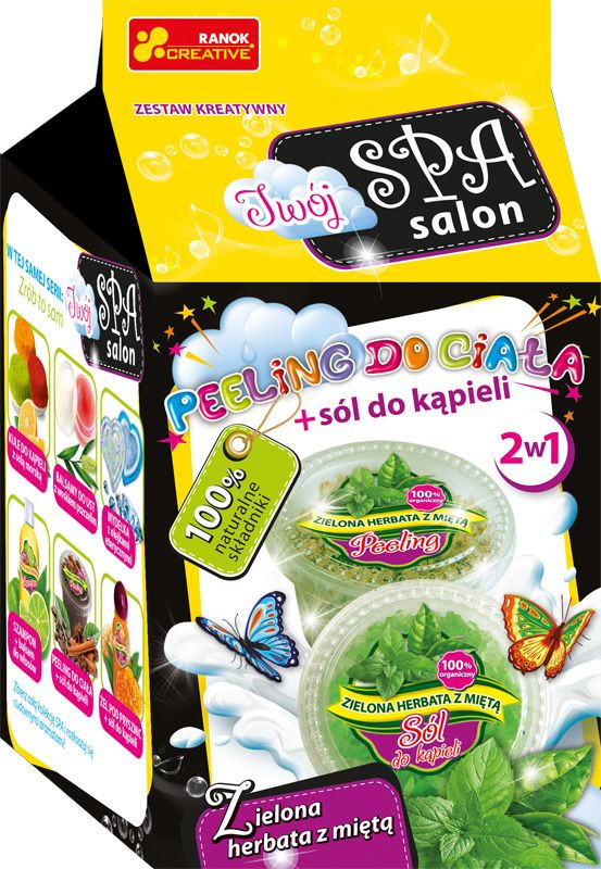 Ranok Peeling do ciała + sól do kąpieli Zielona herbata z miętą CREATIVE