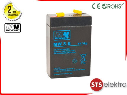 MW Power Akumulator AGM MW 3-6 6V 3Ah T1