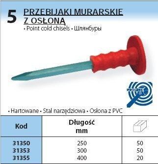 PROLINE PRZEBIJAK MURARSKI Z OSŁONĄ DŁUGOŚĆ 250 mm 31350
