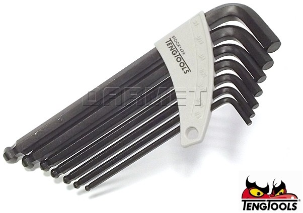 TENG TOOLS Zestaw kluczy imbusowych z kulistą końcówką, 7 szt. (10955-0202)