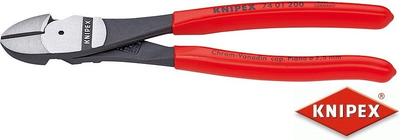 Knipex szczypce tnące boczne o zwiększonym przełożeniu, PCW (74 01 140/ 160/ 180