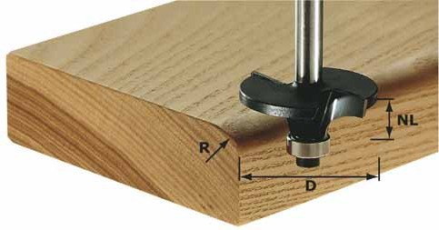 Festool frez profilowy do promieni, HW z trzpieniem 8 mm HW S8 D42/R6 (491131)