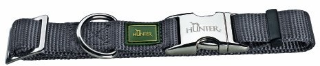 Hunter 47541 Halsung Für Hunde Vario-Basic Alu-Strong, L, 45-65 Cm, Nylon, Grau