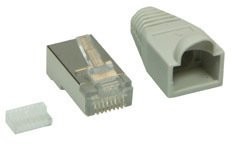 Unbekannt Wentronic Modular wtyczka RJ45 ekranowany z zabezpieczeniem przed zginaniem Szary 10 szt. 68746 (10x)