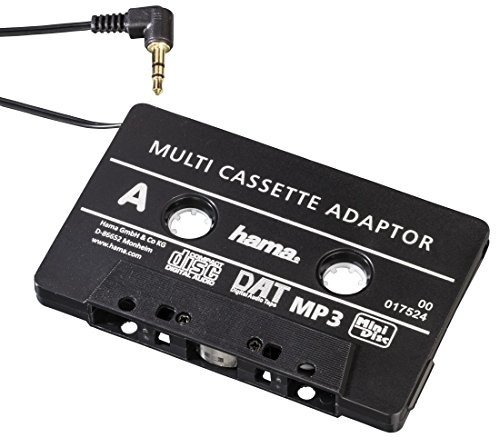 Hama adaptor-kaseta magnetofonowa do przekazywania sygnału audio, jack 3,5 mm, kompatybilna ze smartfonami, odtwarzaczami MP3, CD i iPodami, czarny 00017524