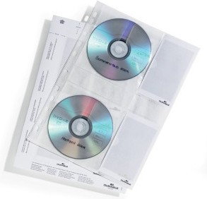 Durable Kieszeń na 4 CD z PP z wyściółką ochronną, do segr. A4, 5 szt.