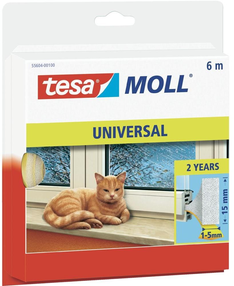 TESA Taśma uszczelniająca Tesamoll Classic DxS) 6 m x 15 mm 55604-100 1 Rolka(ek)