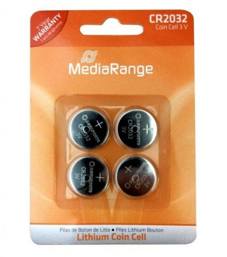 MediaRange MRBAT132 ogniwo guzikowe Blister 3 V, Lithium CR2032 (zestaw 4 szt.) 4260283113361