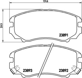 BREMBO Zestaw klocków hamulcowych, hamulce tarczowe P 30 018